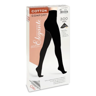 Колготки жіночі Elegante El Cotton 300 den nero р.4