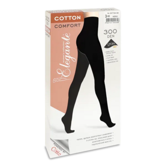 Колготки жіночі Elegante El Cotton 300 den nero р.3