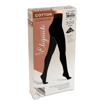 Колготки жіночі Elegante Cotton Comfort 300 den nero р.5