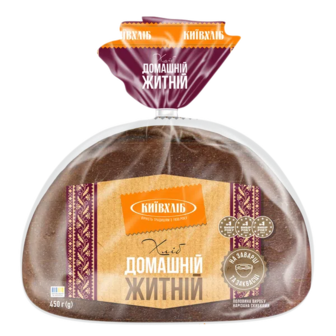 Хліб «Київхліб» «Домашній» житній половинка нарізаний (450г)