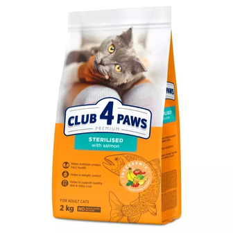 Корм сухий для стерилізованих котів Club 4 Paws Premium з лососем 2 кг (4820269144798)