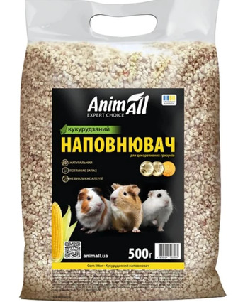 Наповнювач AnimAll кукурудзяний для туалетів тварин, для гризунів, 0.5 кг (4820224503585)