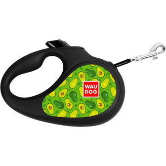 Повідець-рулетка для собак Waudog R-leash, малюнок Авокадо, М, 5 м (4823089320564)