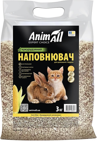 Наповнювач AnimAll кукурудзяний для туалетів тварин, для гризунів, 3 кг (4820224503561)