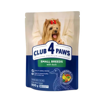 Корм сухий для дорослих собак малих порід Club 4 Paws Преміум з качкою 0.9 кг (4820269143159)