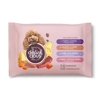 Корм вологий для дорослих собак Delickcious Набір №1, 85 г х 2 шт, 80 г х 2 шт (4820269143562)