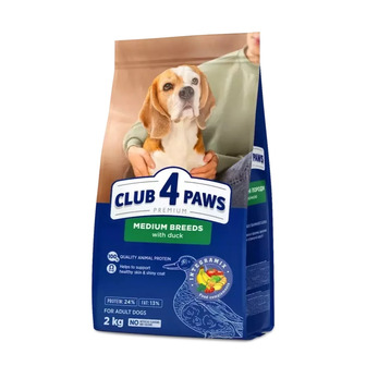 Корм сухий для дорослих собак середніх порід Club 4 Paws Преміум з качкою 2 кг (4820269144644)