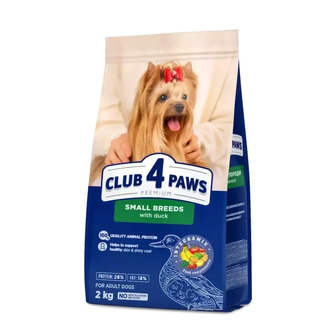 Корм сухий для дорослих собак малих порід Club 4 Paws Преміум з качкою 2 кг (4820269144637)