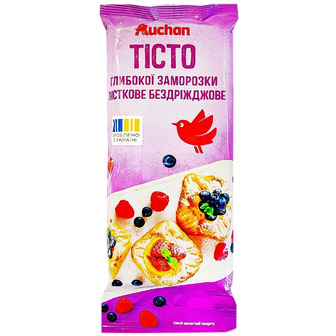 Тісто Auchan листкове бездріжджове 1 кг (4823090136833)