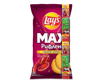 Чипси Lay's Max рифлені зі смаком лобстера (140г)