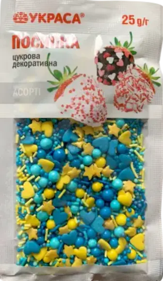 Посипка Украса Асорті жовто-блакитна 25 г