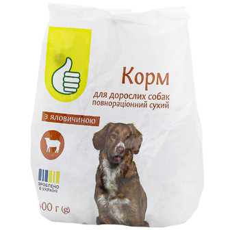 Корм сухий для дорослих собак Pouce з яловичиною 400 г (4823090136413)