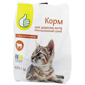 Корм сухий для дорослих котів Pouce з яловичиною 400 г (4823090136352)