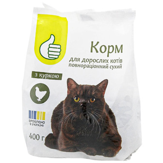 Корм сухий для дорослих котів Pouce з куркою 400 г (4823090136321)