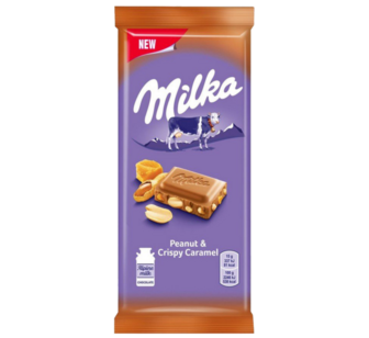 Шоколад Milka з карамелью та арахісом мол.90г