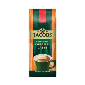 Напій кавовий 450 г Jacobs Caramel Latte розчинний з цукром та підсолоджувачем 3в1, м/уп 
