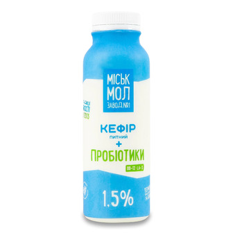 Кефір Міськмолзавод №1 питний + пробіотики 1.5% 330 г (4820168283697)