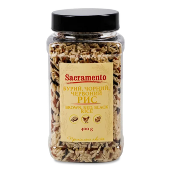 Рис Асорті Sacramento бурий, червоний, чорний