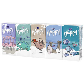 Хустинки носові Bella Baby Happy тришарові 9 шт 10 упаковок (5900516421984)