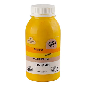 Напій Feels good мигдальний з манго, бананом та насінням чіа (250мл)