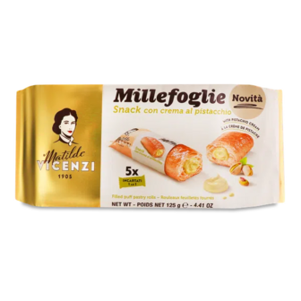 Печиво-рол Matilde Vicenzi з фісташковим кремом листкове (125г)