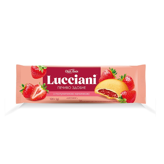 Печиво 120 г Своя лінія Lucciani з полуничною начинкою м/уп 
