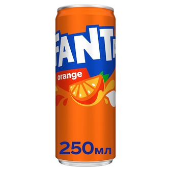 Напій 250 мл Fanta безалкогольний сильногазований ж/б 