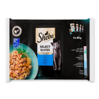 Корм для котів Sheba SelectSlices рибне асорті в соусі