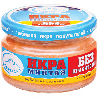 Ікра минтая Камчадал пробійна солена с/б 180г