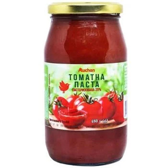 Томатна паста Auchan 25% 480г