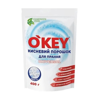 Кисневий порошок O'key для прання Universal 400 г (4820049384390)