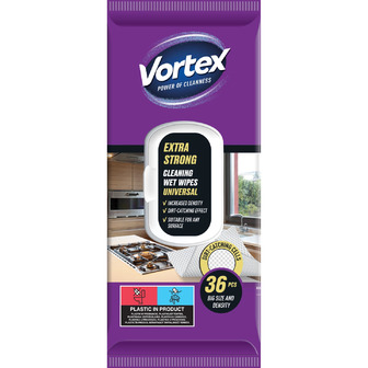 Серветки вологі Vortex Extra Strong універсальні з клапаном 36 шт (4823071662757)
