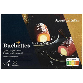 Десерт Auchan ваніль-червоні ягоди-екзотичні фрукти 310 г 4 шт (3596710456253)