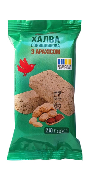 Халва Auchan соняшникова з арахісом 210 г (4823090135133)