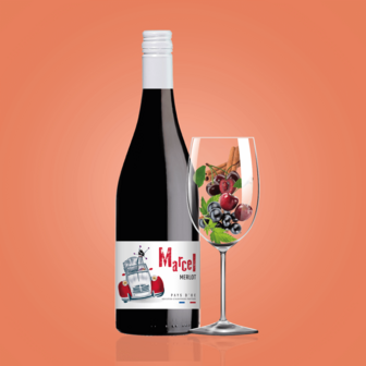 Вино 0,75 л MARCEL MERLOT сухе червоне сортове 13 % об скл/пл Франція 