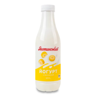 Йогурт Яготинський з бананом 1,5%, пляшка (750г)