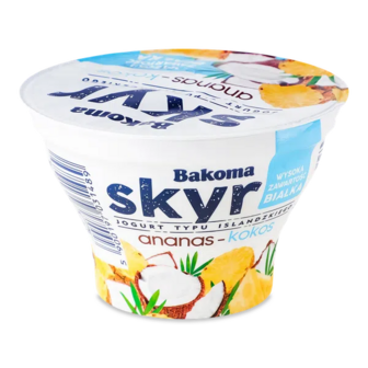 Йогурт Bakoma Скир з ананасом та кокосом (150г)