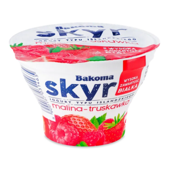 Йогурт Bakoma Скир з малиною та полуницею (150г)