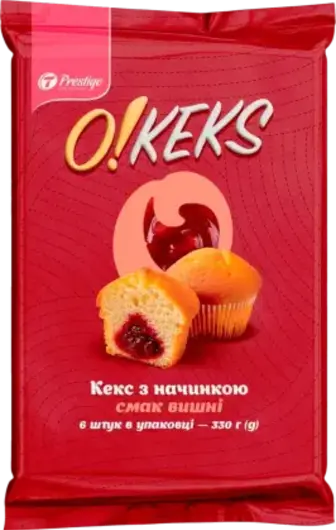 Кекс O!Keks зі смаком вишні 330 г