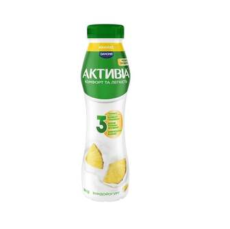 Біфідойогурт 260 г Активіа Ананас 1,2% п/бут 