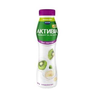 Біфідойогурт 260 г Активіа банан-ківі безлактозний 0,8% п/бут 