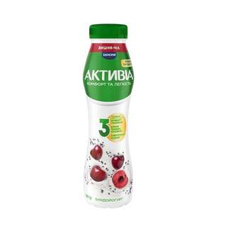 Біфідойогурт 260 г Активіа Вишня-Чіа 1,2% п/бут 