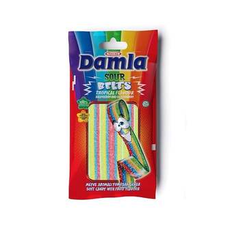 Цукерки 75 г Damla Sour Belts кислі з фруктовим смаком жувальні м/уп Туреччина 