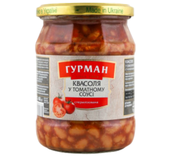 Квасоля Гурман біла в т/с 450г с/б