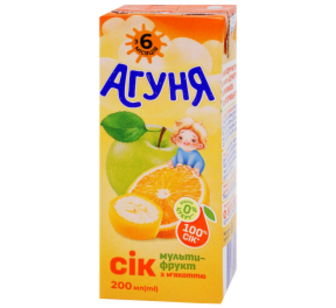 Сік Агуня Мультифрукт з м_як. 200мл т/п