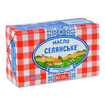 Масло «Селянське» солодковершкове екстра 82% (180г)