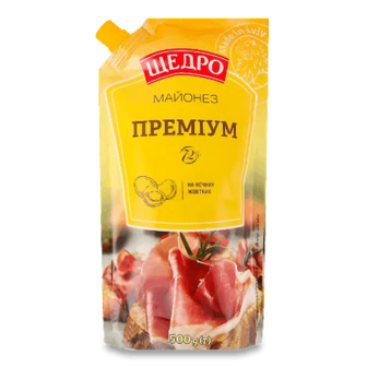 Майонез Щедро Преміум 72% д/п (500г)
