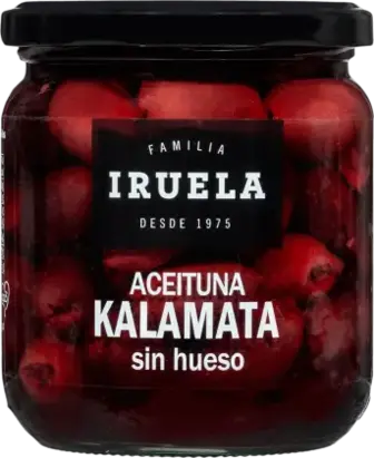 Оливки Iruela Каламата чорні без кісточки 365 г