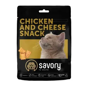Savory Chicken and Cheese Snack ласощі для котів 180 г - курка та сир