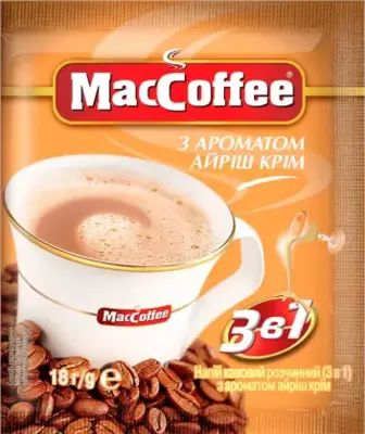 Кавовий напій MacCoffee Айріш Крім 3в1 18 г